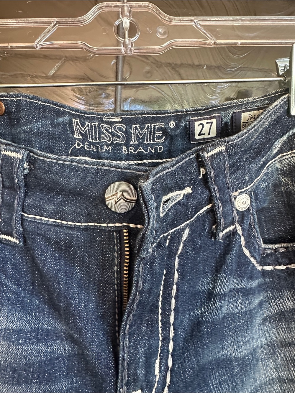 Miss Me Dark Wash Women's Jeans - Casual Mid-Rise Capri - Picture 2 of 5